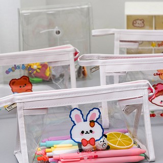 Túi Đựng Bút Trong Suốt Họa Tiết Hoạt Hình Đơn Giản