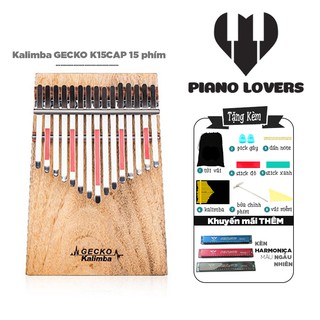 ( SALE ) Đàn Kalimba 15 phím Gecko K15CAP Gỗ Mahogany Tặng Kèm Kèn Harmonica đủ màu cao cấp  - HÀNG CÓ SẴN