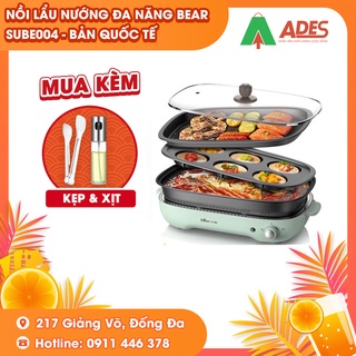 Nồi lẩu nướng đa năng Bear SUBE004 - BẢN QUỐC TẾ - Bảo Hành Chính Hãng 12 Tháng - Lẩu nướng, Xào - NEW 2021