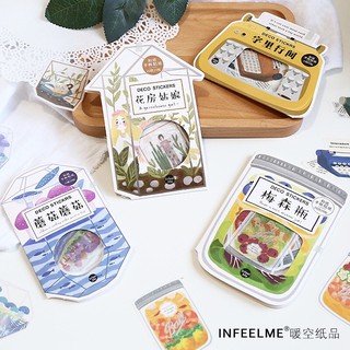 Túi hình dán sticker hoa lá cành