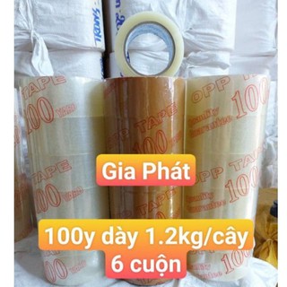 XẢ KHO Băng keo trong loại dày 5F-100y dày 1,20kg/cây 6 cuộn
