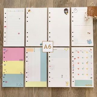 Giấy refill in màu ruột sổ bìa còng Planner 6 lỗ A5/A6 - 40 tờ