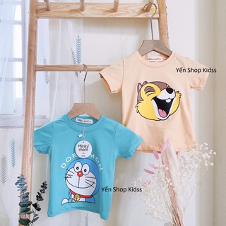 Sale !!! Áo  Phông Cotton 100% Hàng Minky Mom Họa Tiết D0remon  Cho Bé ( Size từ 8-18kg) (1470)