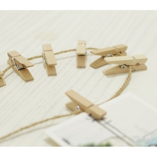 Combo 10 kẹp gỗ kèm dây thừng