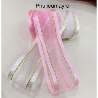 5m Ruy băng 2,5cm trắng, hồng, đỏ