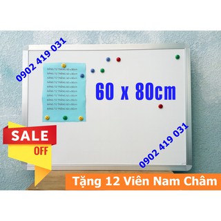 Bảng Từ Trắng Cao Cấp 60 x 80cm [ Tặng vỉ nam châm ]