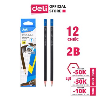 Bút chì Deli Exam 2B - Cực nhạy với máy chấm thi tự động - Combo 6 chiếc / 12 chiếc - EU55090