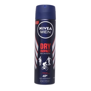 Xịt ngăn mùi NIVEA Men Dry Impact 150ml khô thoáng suốt 24h