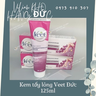 (Hàng Đức đủ Bill) Kem làm rụng lông tẩy lông Veet Silk &amp; Fresh Suprem 'Essence, 90 ml