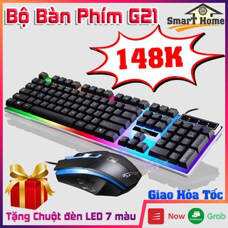 Bàn Phím Giả Cơ G21 LED - Tặng Kèm Chuột Quang - Bàn Phím Máy Tính G21 Có LED 7 Màu Độ Nhạy Cao Kết Nối PC, TV, Laptop