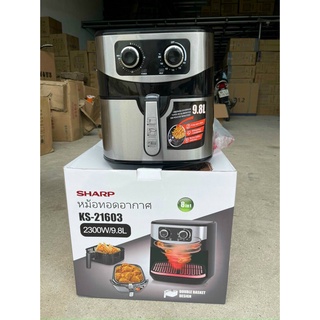 Nồi Chiên Không Dầu Sharp KS2603 9.8 Lít - Dung Tích Siêu Lớn, Công nghệ Chiên 360 Độ - Nồi Nướng siêu " TO " 9.8L