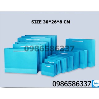 Tệp 20 túi xanh bìa cứng cỡ lớn size 30*26*8, túi đựng quà tặng cỡ lớn quá rẻ, túi giấy kraft cao cấp size lớn