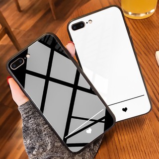 Ốp điện thoại mặt kính cường lực trên nền màu đen/trắng dành cho iphone 6 S 6S 6S 6S 6 6 6 7 8 PLUS XS MAX XR X - k169