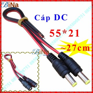Cáp DC 5.5x2.1 dài 27cm tự chọn đực cái