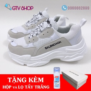 Tặng hộp, Lọ tẩy hoặc tất - Giày thể thao nam nữ sneaker ulzzang triples TRẮNG FULL, size 36-43.       .
