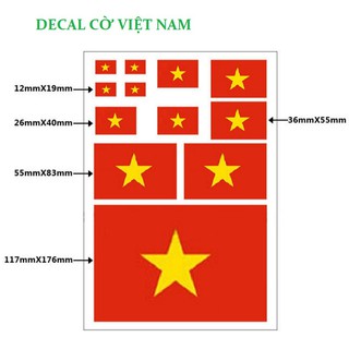 Decal dán cờ Việt Nam trang trí xe, laptop, nón bảo hiểm ...