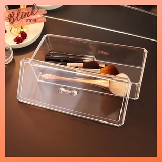 Hộp đựng cọ trang điểm trong suốt có nắp,  đựng mỹ phẩm, trang sức chất liệu mica loại dày chống bụi