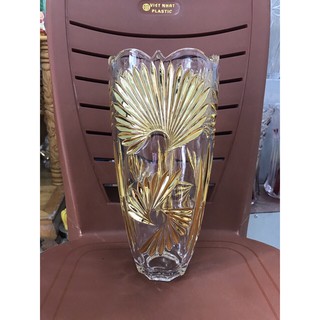 Xả Kho LỌ HOA THỦY TINH PHA LÊ VÀNG ÁNH KIM MẪU MỚI 2019(30F)