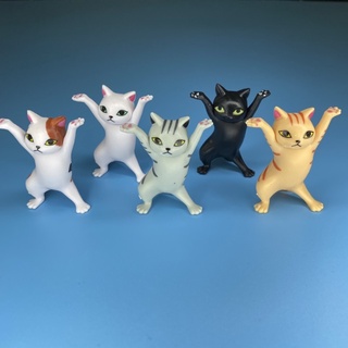 [ Tặng thêm 1 mèo ] Mô hình mèo mini,Tượng Mèo Con Tạo Kiểu Dáng Trang Trí Đáng Yêu (Set 5 mèo)