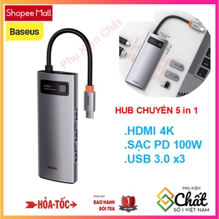 (Hub) Bộ chuyển đổi đa năng 5 in 1 , Baseus Type-C to HDMI USB3.0 SD Card  Type C PD 100W, Multifunctional HUB) - CAHUB