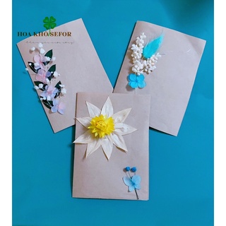 Thiệp hoa khô ❤️Thiệp chúc mừng❤️ phong cách Vintage