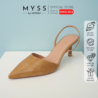 Giày nữ mũi nhọn 5 cm cài quai sau giả da rắn thời trang MYSS - CG169