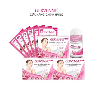 [HB Gift] Combo 10 quà Gervenne hương Pink Lily (Gói Sachet 4.5g/gói + Xà bông tắm 90gr + Lăn khử mùi 25ml)