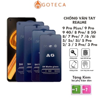 Kính cường lực Chống vân tay Realme 9 9i 9Pro 8 Pro 8 7Pro 7i 6 6i 5 5s 5 Pro 3 Pro -Cảm ứng siêu mươt, [AG]