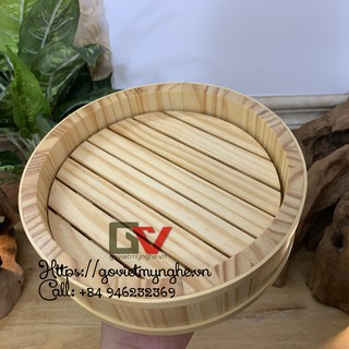 [Bảo hành 30 ngày-Hỗ trợ Phí giao hàng] Khay gỗ tròn trang trí sushi sashimi - Khay gỗ Sushi sashimi tròn 30cm - Gỗ Thôn