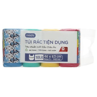 [HÀNG CAO CẤP] Túi Đựng Rác Sinh Học Inochi Có Quai Tiện Dụng Lô 4 Cuộn Nhiều Màu