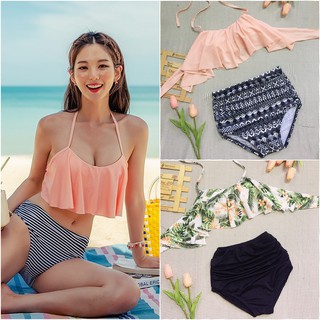 Bán tách lẻ áo/quần đồ bơi áo bèo kín đáo nhiều màu bikini hè - ảnh thật shop chụp
