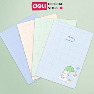 Sổ ghi chép khâu gáy kẻ ngang B5 120 trang Deli - Bìa hình cún dễ thương - Phù hợp cho học sinh viết bài tập 70g