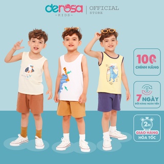 Áo ba lỗ sát nách DEROSA KIDS bé trai áo Tanktop Cotton cho bé từ 2 đến 6 tuổi