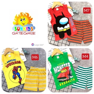 XẢ LẺ SIZE  BBN18 (23KG -45KG) BỘ COTTON 4 CHIỀU NHẸ MÁT HÚT MỒ HÔI ĐÙI CỘC BÉ TRAI SIZE ĐẠI &amp; ĐẠI CỒ. ĐỒ BỘ BÉ TRAI.