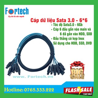 Cáp dữ liệu Sata 3.0/6G - 6đầu chuyển 6 đầu.