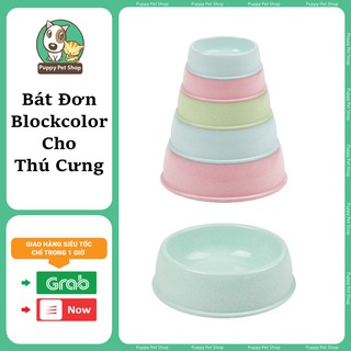 Bát Ăn Nhựa Đơn Blockcolor Cho Chó Mèo