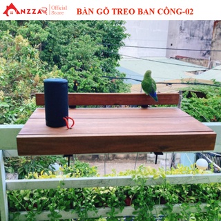 Bàn gỗ treo ban công gấp gọn chất liệu gỗ thông nhập khẩu cao cấp Anzzar BBC02