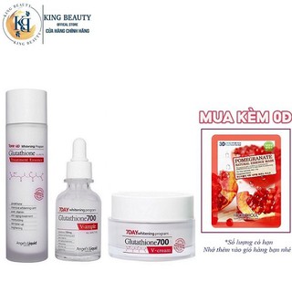 Bộ 3 SP Dưỡng Da Trắng Sáng 7DAY Angel's Liquid Whitening Program Gutathione 700V (Toner 150ml + Serum 30ml +Cream 50ml)