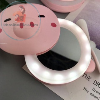 QUẠT CẦM TAY MINI HÌNH CON HEO ĐA NĂNG 3 TRONG 1 CÓ ĐÈN LED CÓ GƯƠNG ĐỂ SOI TIỆN LỢI CHO CÁC BẠN NỮ CỰC KUTE DỄ THƯƠNG