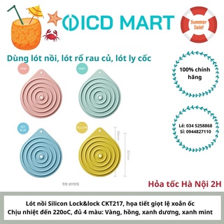Miếng lót nồi nhấc nồi Lock&amp;Lock bằng silicone chịu được nhiệt độ cao 200 độ C màu Pastel