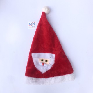 Mũ nhung ông già Noel mặt cười cho bé đội chơi Giáng sinh từ 2 - 10 tuổi
