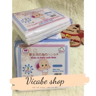 Khăn sữa xô Kiba, Xuất Nhật cho béFREESHIP 2-3-4 lớp hàng Việt Nam (túi 10 khăn)