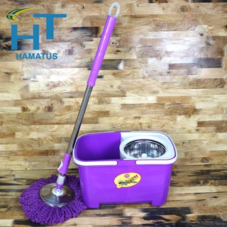 Bộ Lau Nhà 360 TISSOT MOP 3X, Mâm Và Lồng Inox Tặng Kèm Bông lau Cotton Thay Thế