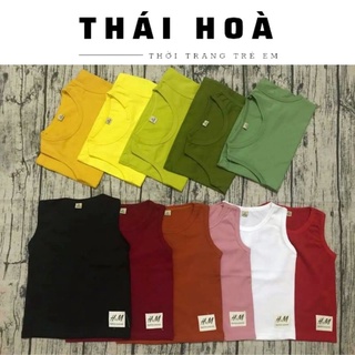 Áo thun ba lỗ  𝐁𝐀́𝐍 𝐂𝐇𝐀̣𝐘 𝐍𝐇𝐀̂́𝐓  chất cotton cho bé 7-20kg