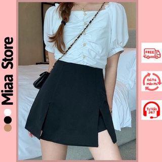 Quần Short Nữ Giả Váy Chữ A xẻ tà,  Quần Sooc giả váy chữ a ngắn xẻ 2 tà - mẫu xẻ tà-QGV02