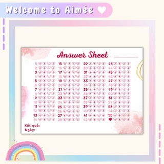 [Mã LIFEBOOK2 giảm 10% đơn 0Đ] Set 12 Phiếu Điền Trắc Nghiệm Mini Phiên Bản Lovely - Answer sheet A6 | Aimée