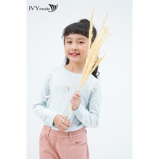 [NHẬP WABRTL5 GIẢM 10% TỐI ĐA 50K ĐH 250K ]Áo len dài tay cổ tròn bé gái IVY moda MS 58G0296