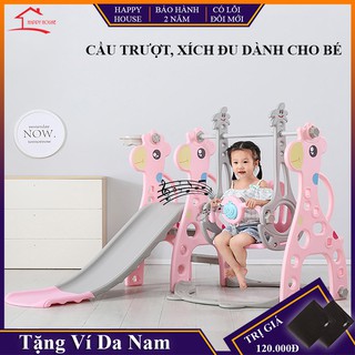 Cầu Trượt Xích Đu Cho Bé, Cầu Trượt Cho Bé, Kèm Xích Đu, Bóng Rổ, Có Phát Nhạc, Điều Chỉnh Kích Thước, Bảo Hành 2 Năm