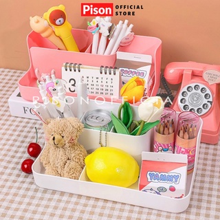 Lọ cắm bút Đựng đồ 5 ngăn Pison, khay đựng đồ đa năng cho góc làm việc gọn gàng – 1 cái