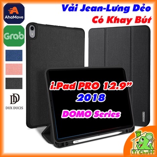 [Chính Hãng DUX DUCIS] Bao da iPad Pro 12.9 2018 DOMO Series Khay Dẻo Vải Jean Có Khay Bút